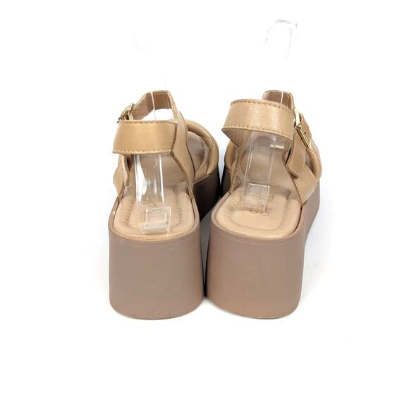 Seychelles Nude High Alert Leather Ankle Wedge Sandal Size 7.5 - Picture 6 of 9